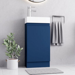 Belofay 400mm Bathroom Vanity Unit With Basin, White Ceramic Bathroom Sink With Trap And Waste, No Tap Included(Denvor Blue) - thumbnail 5
