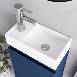 Belofay 400mm Bathroom Vanity Unit With Basin, White Ceramic Bathroom Sink With Trap And Waste, No Tap Included(Denvor Blue) - thumbnail 4