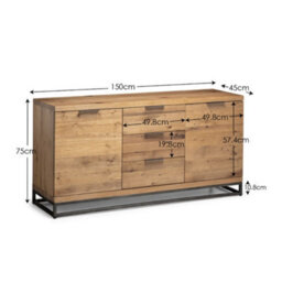 Oakham Premium Kelbrook Sideboard In Oak And Metal - thumbnail 6
