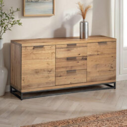 Oakham Premium Kelbrook Sideboard In Oak And Metal - thumbnail 4