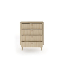 Arte Viki Chest Of Drawers 88Cm - Oak Barista Bedroom Dresser With Smooth Ball-Bearing Drawers, And Stylish Wooden Legs - thumbnail 4