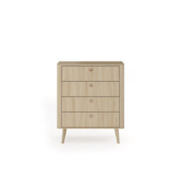 Arte Viki Chest Of Drawers 88Cm - Oak Barista Bedroom Dresser With Smooth Ball-Bearing Drawers, And Stylish Wooden Legs - thumbnail 3