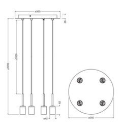 Osram Decor Needle Pendant Plate Ceiling Light 4Xe27 Dark Grey 4X15W Led Modern - thumbnail 7