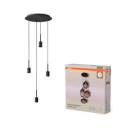 Osram Decor Needle Pendant Plate Ceiling Light 4Xe27 Dark Grey 4X15W Led Modern - thumbnail 3