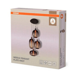 Osram Decor Needle Pendant Plate Ceiling Light 4Xe27 Dark Grey 4X15W Led Modern - thumbnail 2