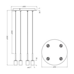 Osram Decor Needle Pendant Plate Ceiling Light 4Xe27 Dark Grey 4X15W Led Modern - thumbnail 8