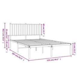 Berkfield Metal Bed Frame With Headboard Black 120X190 Cm 4Ft Small Double - thumbnail 9