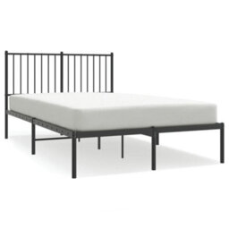 Berkfield Metal Bed Frame With Headboard Black 120X190 Cm 4Ft Small Double - thumbnail 2