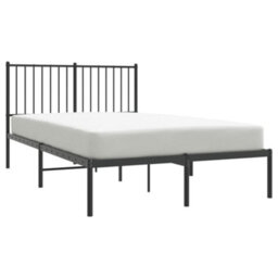 Berkfield Metal Bed Frame With Headboard Black 120X190 Cm 4Ft Small Double - thumbnail 3