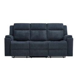 More4Homes Orka 3 Seater Fabric Manual Recliner Sofa Blue - thumbnail 3