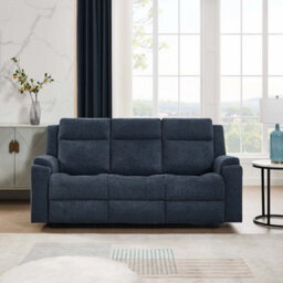 More4Homes Orka 3 Seater Fabric Manual Recliner Sofa Blue - thumbnail 6