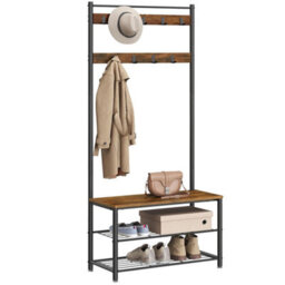 Hallway Coat Cabinet 32X70X177Cm Brown/black