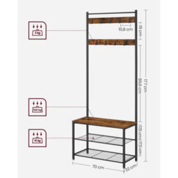 Hallway Coat Cabinet 32X70X177Cm Brown/black - thumbnail 2