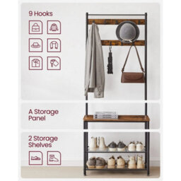 Hallway Coat Cabinet 32X70X177Cm Brown/black - thumbnail 5
