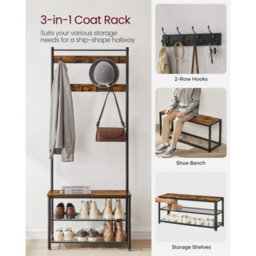 Hallway Coat Cabinet 32X70X177Cm Brown/black - thumbnail 3
