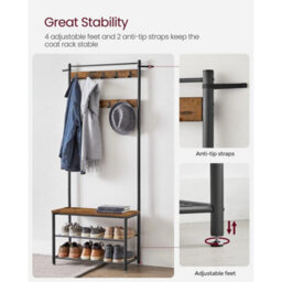 Hallway Coat Cabinet 32X70X177Cm Brown/black - thumbnail 4