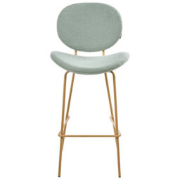Beliani Set Of 2 Bar Chairs Luana Boucle Light Green - thumbnail 6