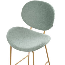 Beliani Set Of 2 Bar Chairs Luana Boucle Light Green - thumbnail 8