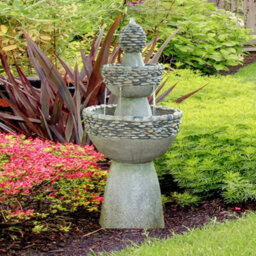 Teamson Home Garden Outdoor Water Feature, Garden Water Fountain, 3 Tier Waterfall Design, Includes Pump - 92.7 X 52 X 52 (Cm) - thumbnail 4