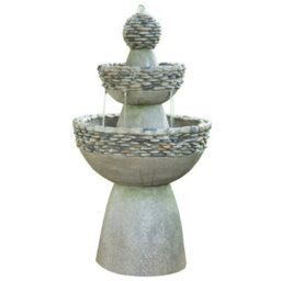 Teamson Home Garden Outdoor Water Feature, Garden Water Fountain, 3 Tier Waterfall Design, Includes Pump - 92.7 X 52 X 52 (Cm) - thumbnail 2