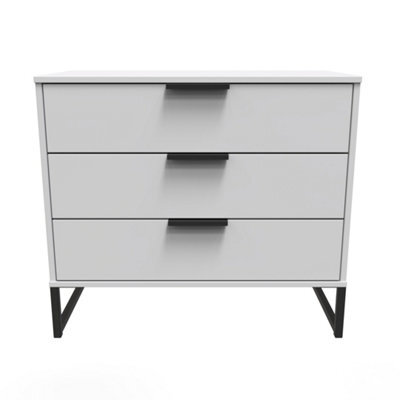 Beijing 3 Drawer Chest Of Drawers In Grey Matt (Ready Assembled) - image 1