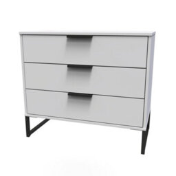 Beijing 3 Drawer Chest Of Drawers In Grey Matt (Ready Assembled) - thumbnail 3
