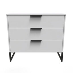 Beijing 3 Drawer Chest Of Drawers In Grey Matt (Ready Assembled) - thumbnail 1