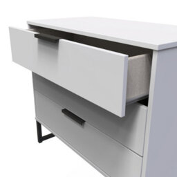 Beijing 3 Drawer Chest Of Drawers In Grey Matt (Ready Assembled) - thumbnail 5
