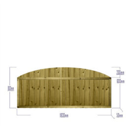Premier Garden Supplies Feather Edge Wooden Fence Panel 6Ft X 2Ft (5 Pack) Dome Top Fully Framed Pressure Treated Fencing - thumbnail 2