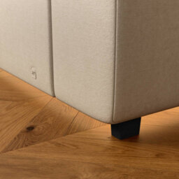 X Rocker Xr Living Maisie Velvet Ottoman Tv Bed With Under Frame Led Lights - King - Natural Stone - thumbnail 3