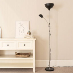 Valuelights Orion Black Metal Father And Son Reading Floor Lamp Mother And Child Adjustable Light - Led Bulbs Included - thumbnail 4