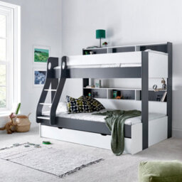 Bedmaster Oliver Grey And White Triple Sleeper Storage Bunk Bed Without Drawer - thumbnail 3