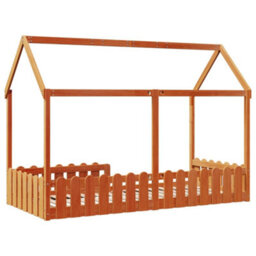 Berkfield Kids' House Bed Frame Without Mattress Wax Brown 90X200 Cm - thumbnail 6