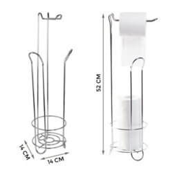 Crystals Chrome Free Standing Toilet Paper 4 Roll Storage Holder Stand Bathroom - thumbnail 2