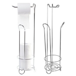 Crystals Chrome Free Standing Toilet Paper 4 Roll Storage Holder Stand Bathroom - thumbnail 1
