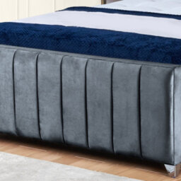 UKBEDFURNITURE Milano Steel Plush Valvet Upholstered Bed Frame Only - Slatted Base - 48 Inch Headboard - thumbnail 3
