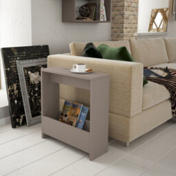 Decortie Simpi Modern Slim End Table Magazine Rack 55Cm Multipurpose Mocha Grey Living Room H 60Cm - thumbnail 6