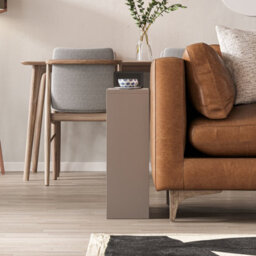 Decortie Simpi Modern Slim End Table Magazine Rack 55Cm Multipurpose Mocha Grey Living Room H 60Cm - thumbnail 5