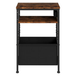 Levede Slim Side Table With Charging Station Storage Narrow End Table Sofa - thumbnail 3