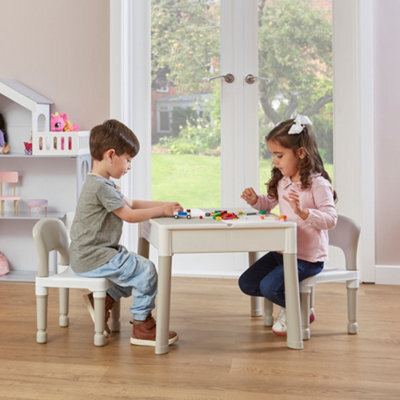 Liberty House Toys Kid's 5-In-1 Activity Table And Two Chairs Set, Grey - image 1