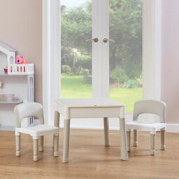 Liberty House Toys Kid's 5-In-1 Activity Table And Two Chairs Set, Grey - thumbnail 2