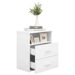Berkfield Bed Cabinets 2 Pcs White 50X32X60 Cm - thumbnail 4