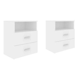 Berkfield Bed Cabinets 2 Pcs White 50X32X60 Cm - thumbnail 2