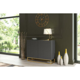 Sideboard Ripple 100Cm - Dark Grey With Fluted Doors - thumbnail 6