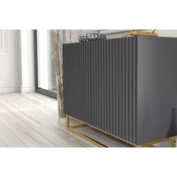Sideboard Ripple 100Cm - Dark Grey With Fluted Doors - thumbnail 4