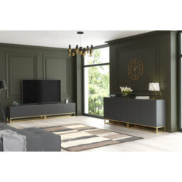 Sideboard Ripple 100Cm - Dark Grey With Fluted Doors - thumbnail 7