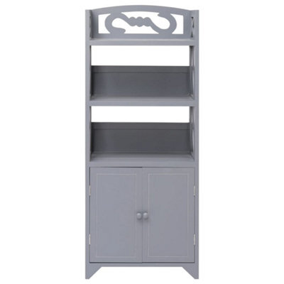 Berkfield Elegant Bathroom Cabinet Grey 46X24X116 Cm Paulownia Wood - image 1