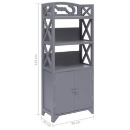 Berkfield Elegant Bathroom Cabinet Grey 46X24X116 Cm Paulownia Wood - thumbnail 8