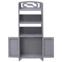Berkfield Elegant Bathroom Cabinet Grey 46X24X116 Cm Paulownia Wood - thumbnail 3