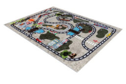 RugsX Junior 51803.804 Washing Carpet City, Streets For Children Anti-Slip - Beige  140X190 Cm - thumbnail 3